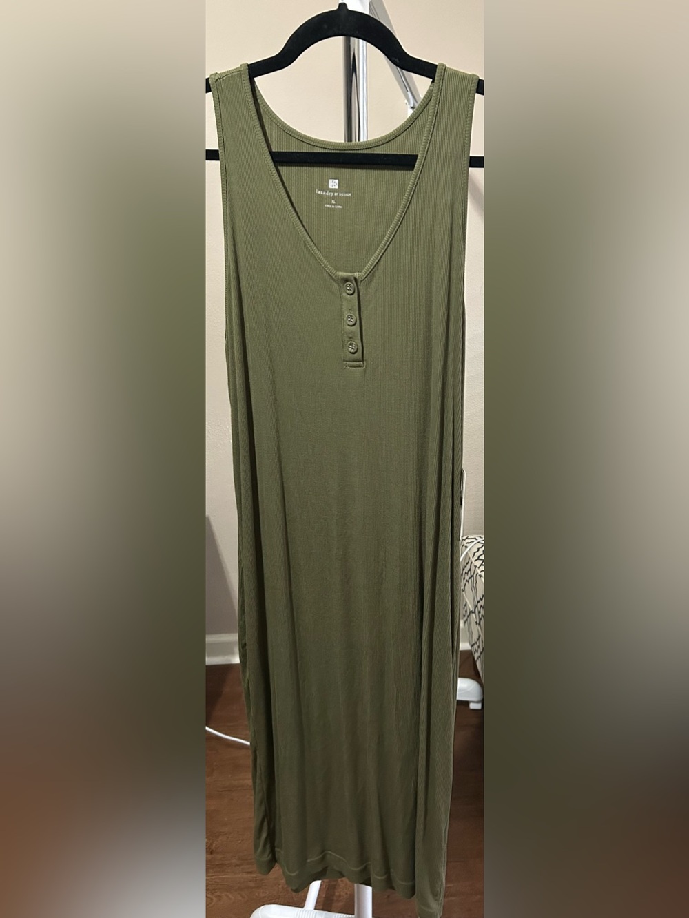 Laundry by Design Olive Green Maxi Tank Dress